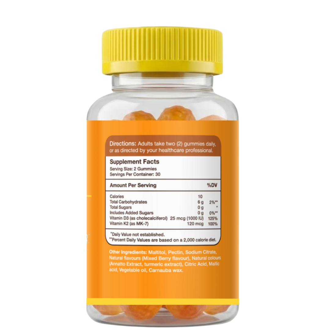 Vitamin K2+D3 – 60 Gummies – Back
