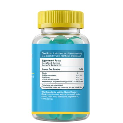 Magnesium Glycinate 200mg – 60 Gummies – Back
