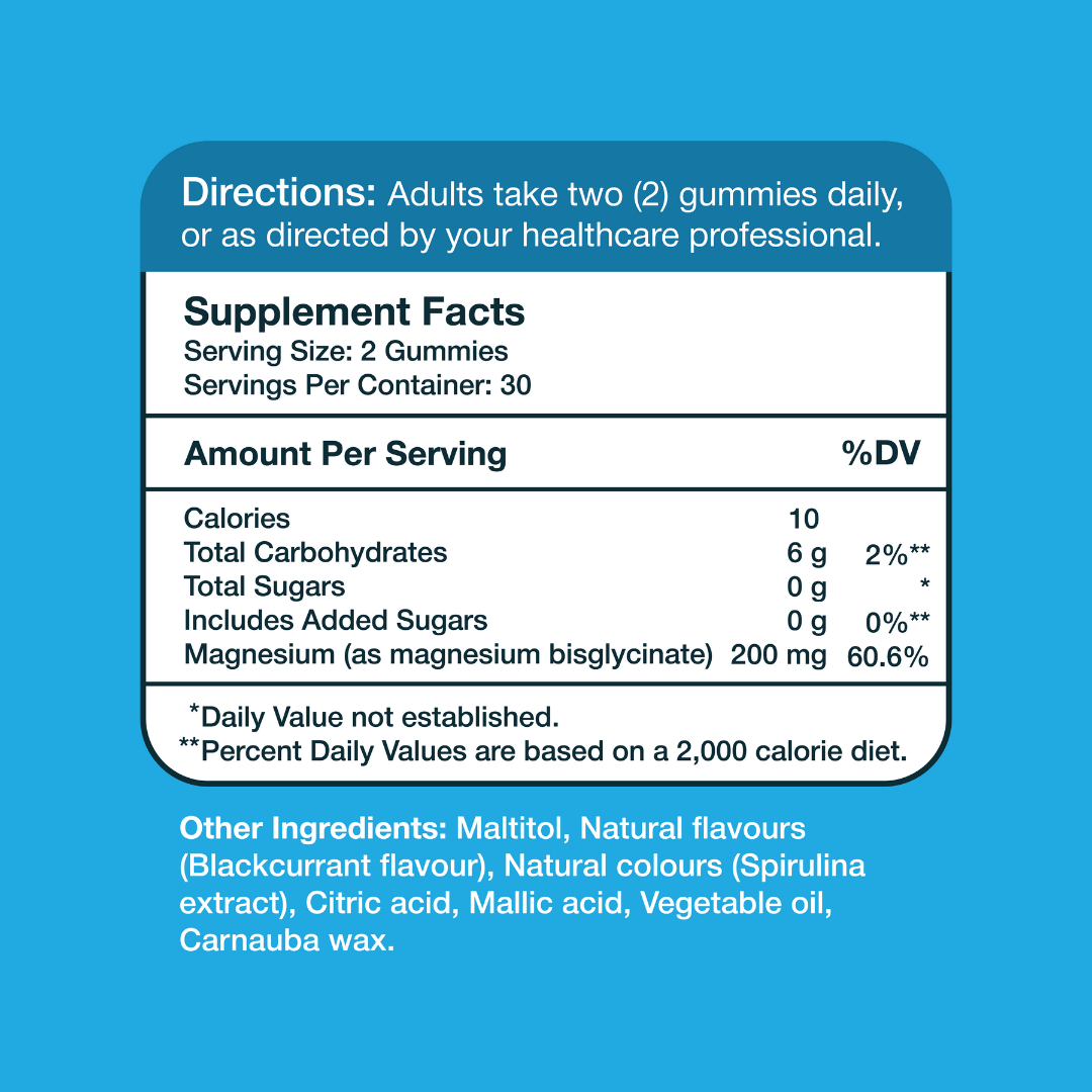 Magnesium Glycinate 200mg – Supplement Facts