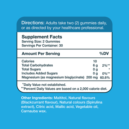 Magnesium Glycinate 200mg – Supplement Facts