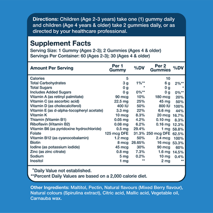 Kids Multi – Supplement Facts