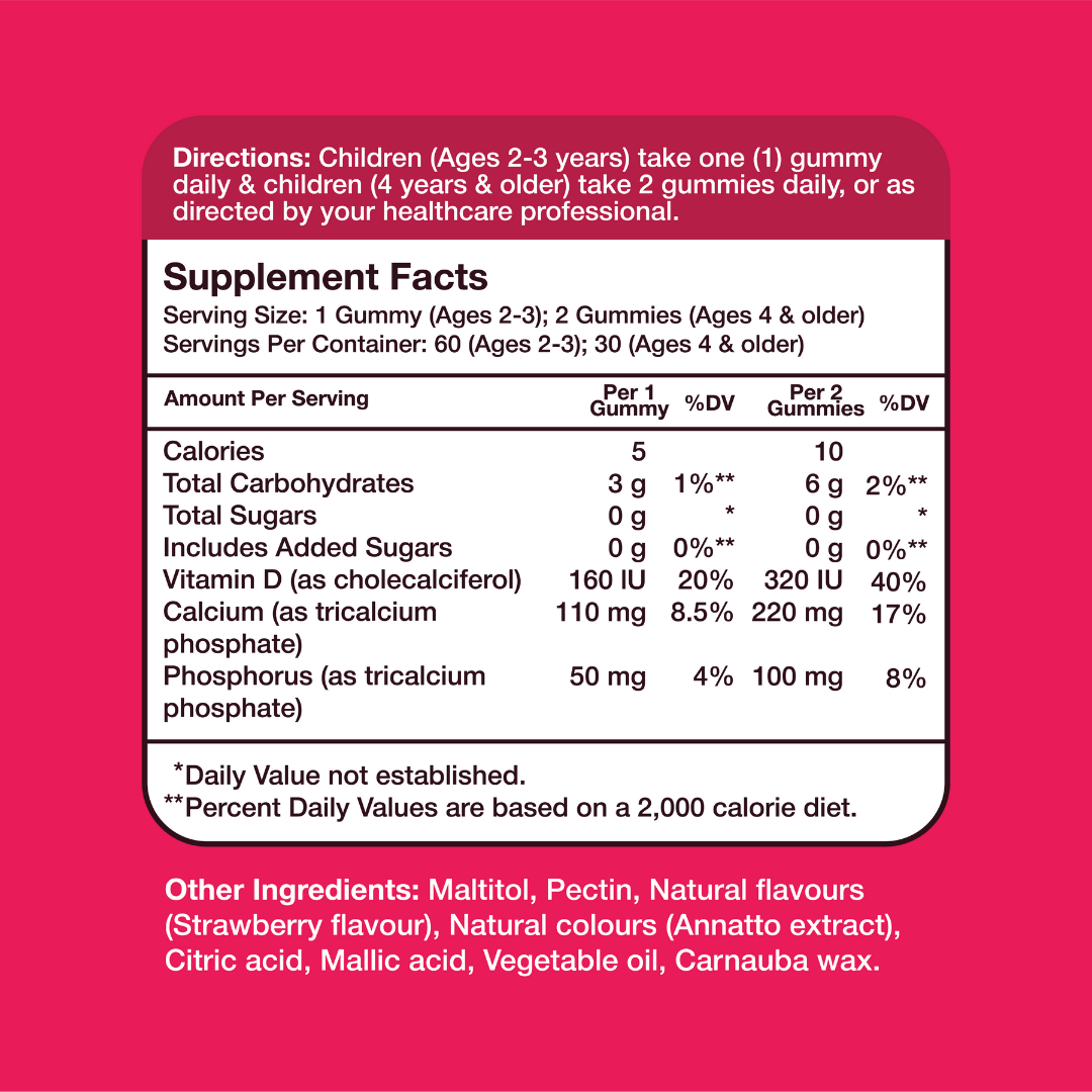 Kids Bones – Supplement Facts