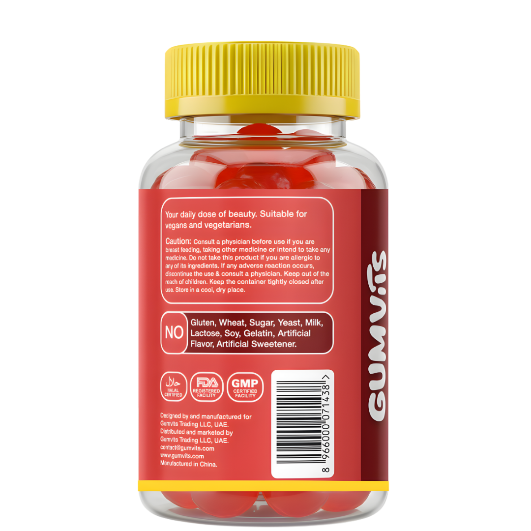 Biotin 2500mcg – 60 Gummies – Side