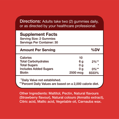Biotin 2500mcg – Supplement Facts