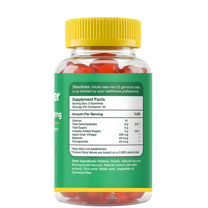 Apple Cider Vinegar 500mg – 60 Gummies – Back