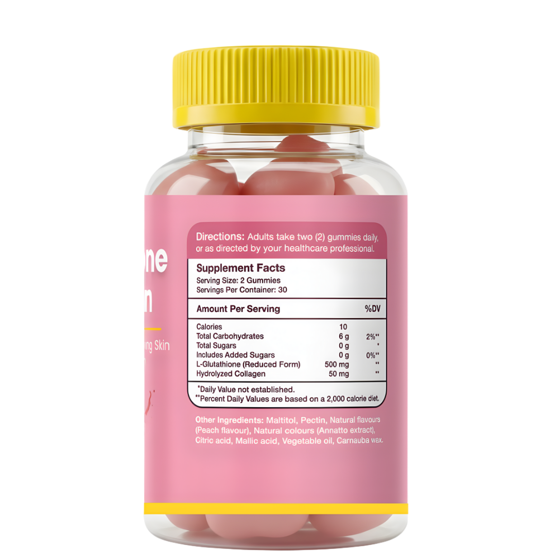 Gumvits Glutathione Plus Collagen Gummies Supplement Facts Label