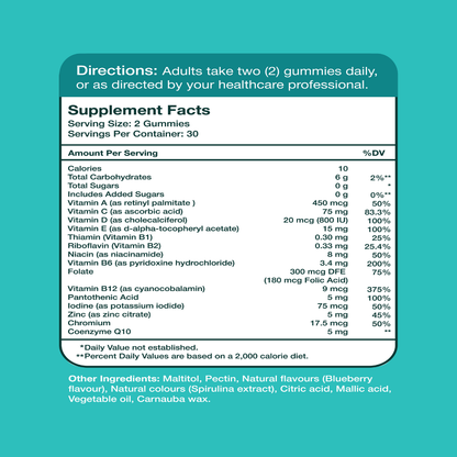 Gumvits Mens Multi Gummies Supplement Facts